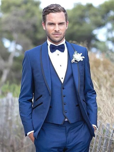 groom wedding royal blue suit.